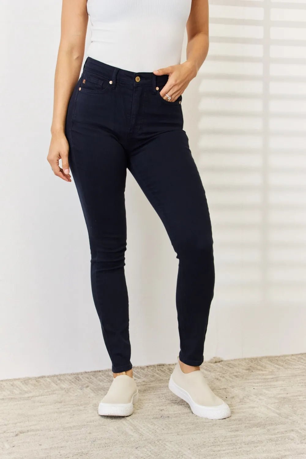 Judy Blue Full Size Garment Dyed Tummy Control Skinny Jeans - Seedandsoulful