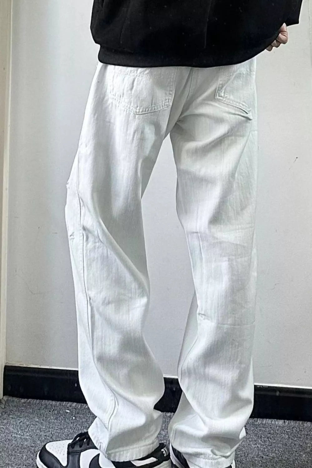 Men's Full Size Distressed Wash Wide Leg Jeans Plus Size - Seedandsoulful