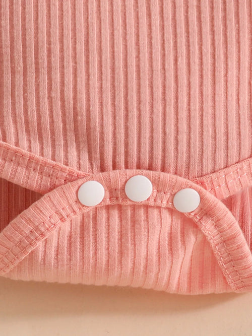 Children's Ruffled Ribbed Bodysuit and Skirt Set with Headband - Seedandsoulful
