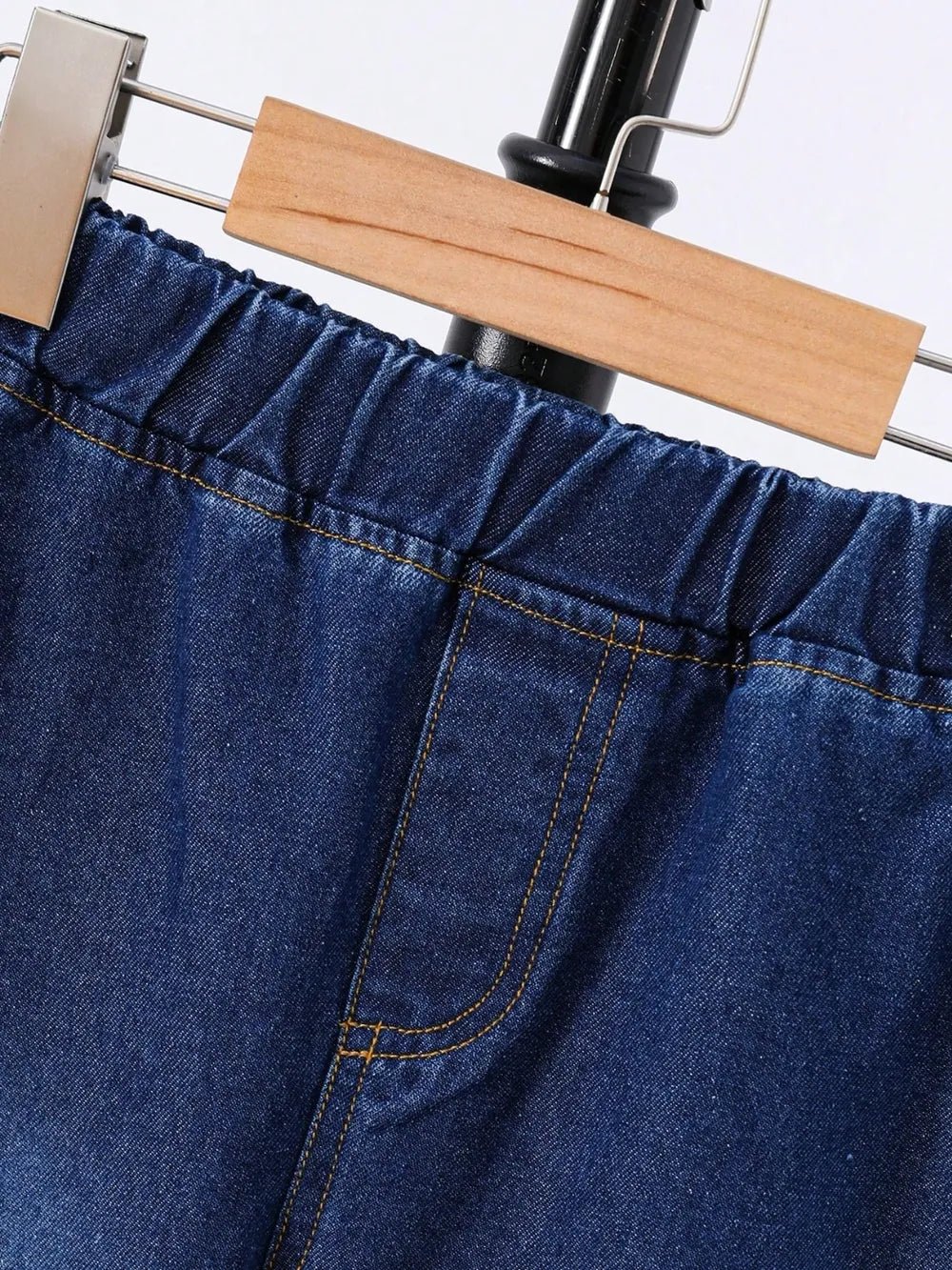 Children's Round Neck Letter Graphic T-Shirt and Distressed Jeans Set - Seedandsoulful