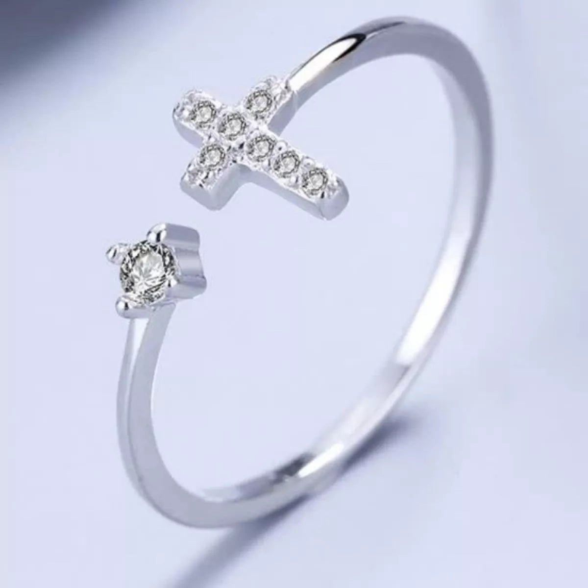 Adjustable Open Cross Ring - Seedandsoulful
