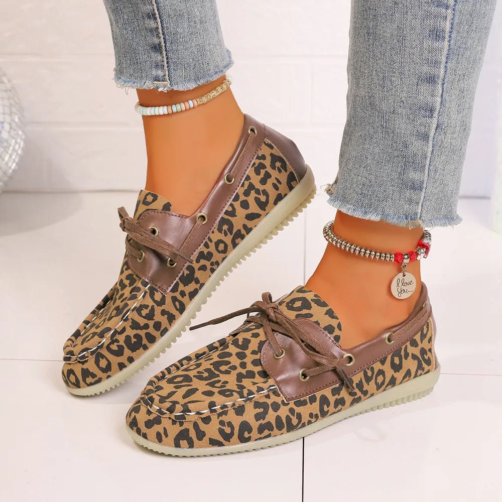 Lace Up Leopard Slip - Ons - Seedandsoulful