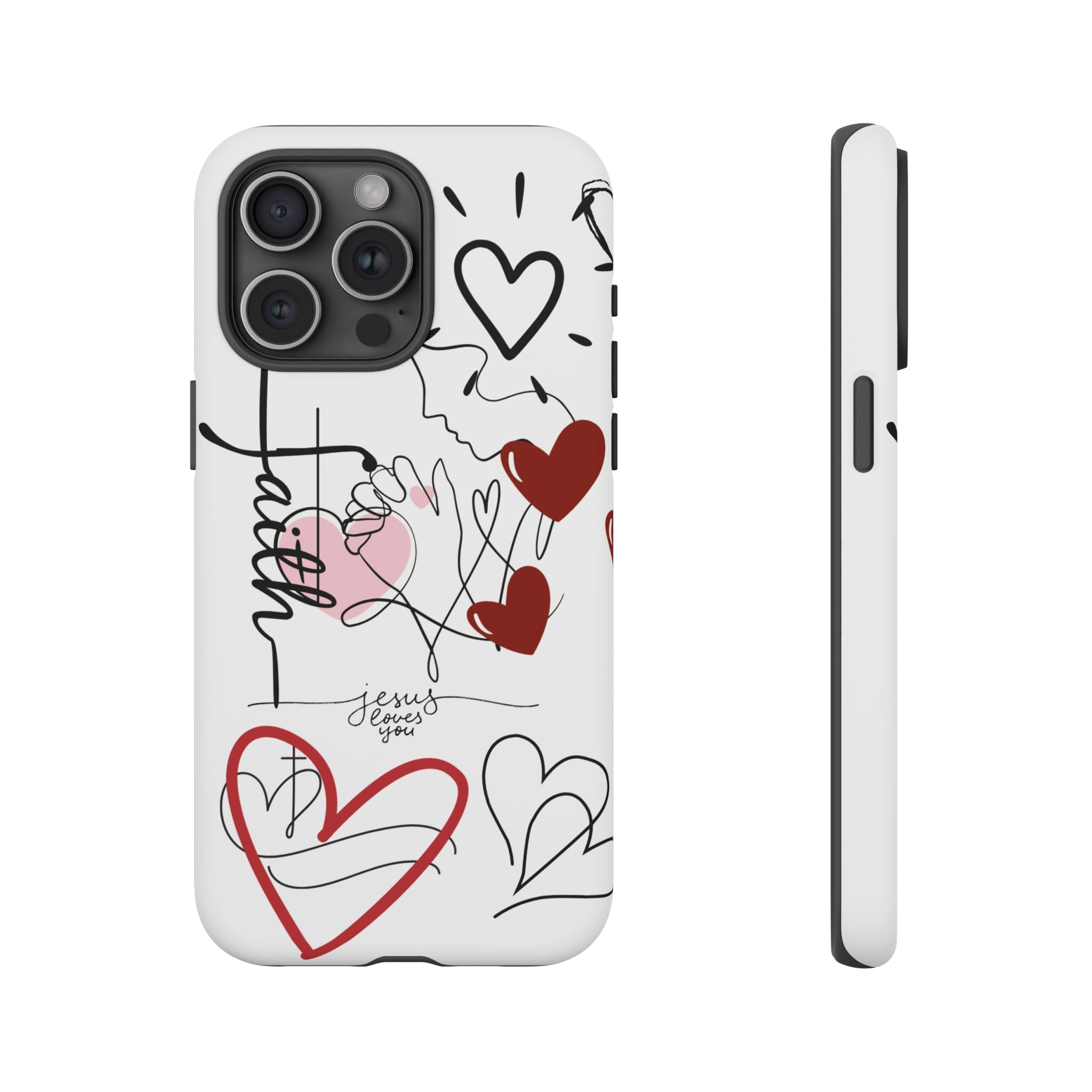 Faith Hearts iPhone Case | Seedandsoulful Protective Phone Cover - Seedandsoulful