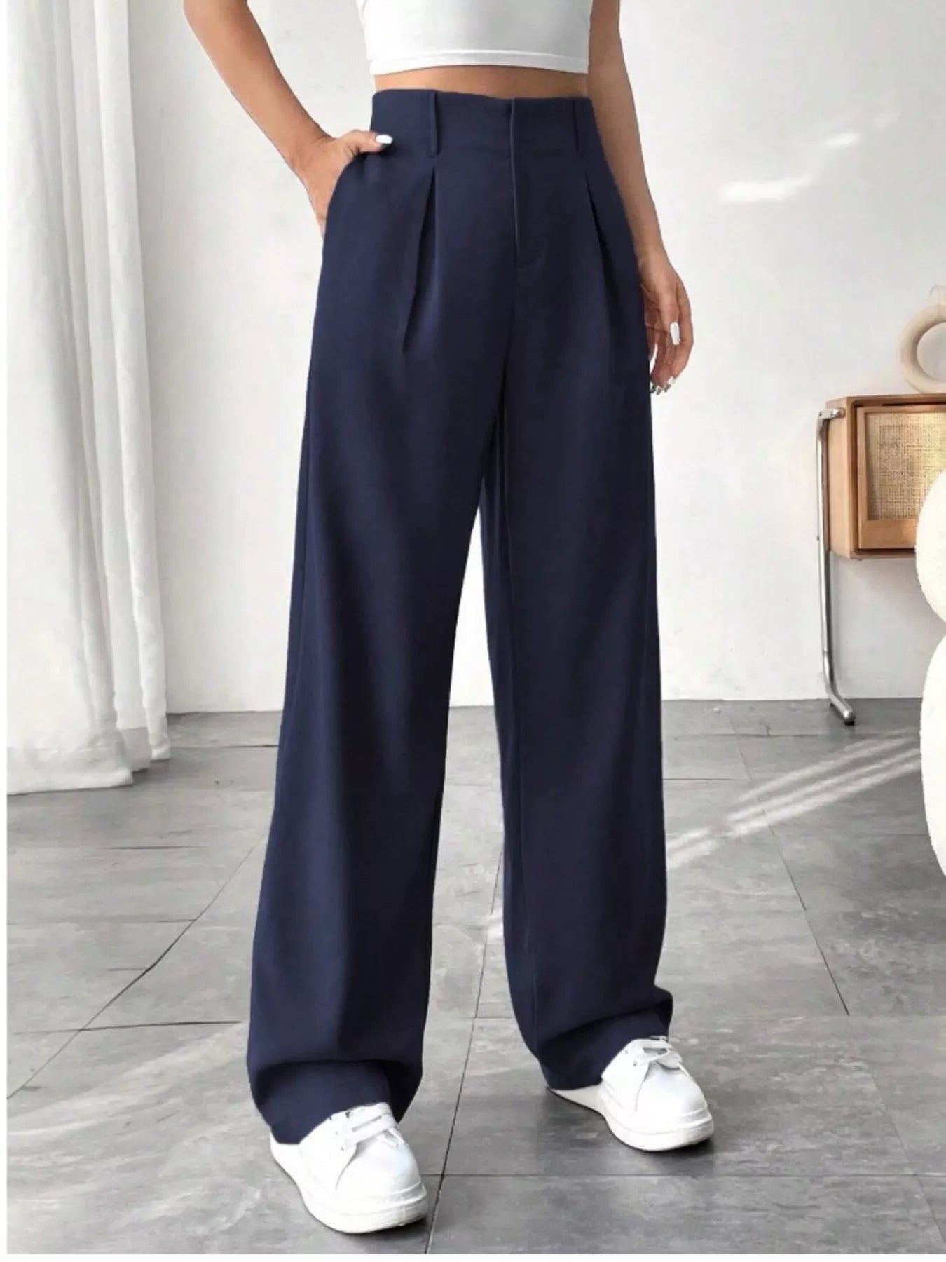 Wide Leg Pleated Pants - Seedandsoulful