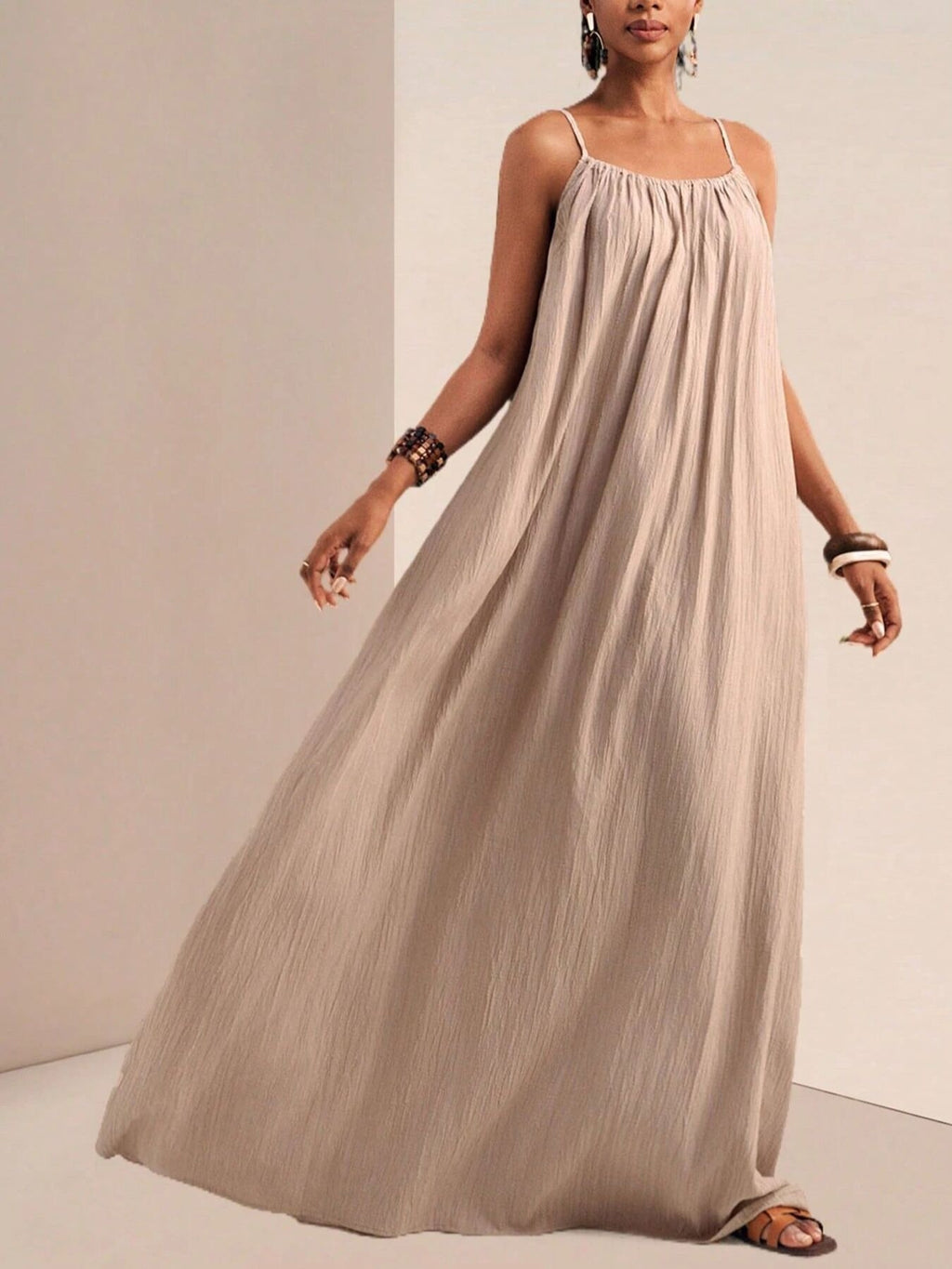Spaghetti Strap Flowy Maxi Dress - Seedandsoulful