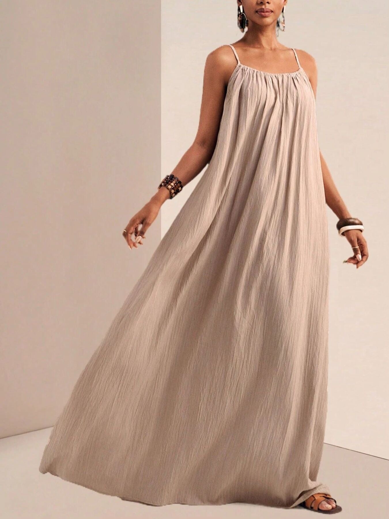 Spaghetti Strap Flowy Maxi Dress - Seedandsoulful