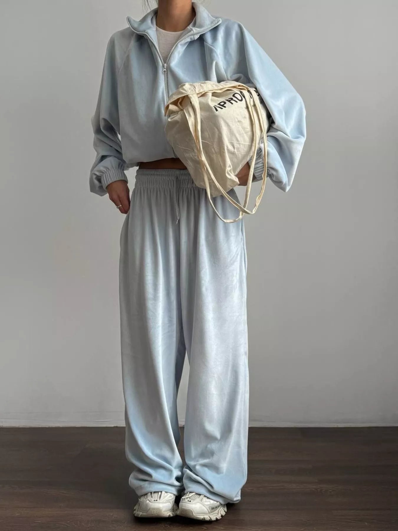 Zip Up Long Sleeve Outerwear and Pants Set - Seedandsoulful