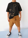 Children's Dinosaur Graphic Tee and Shorts Set - Seedandsoulful