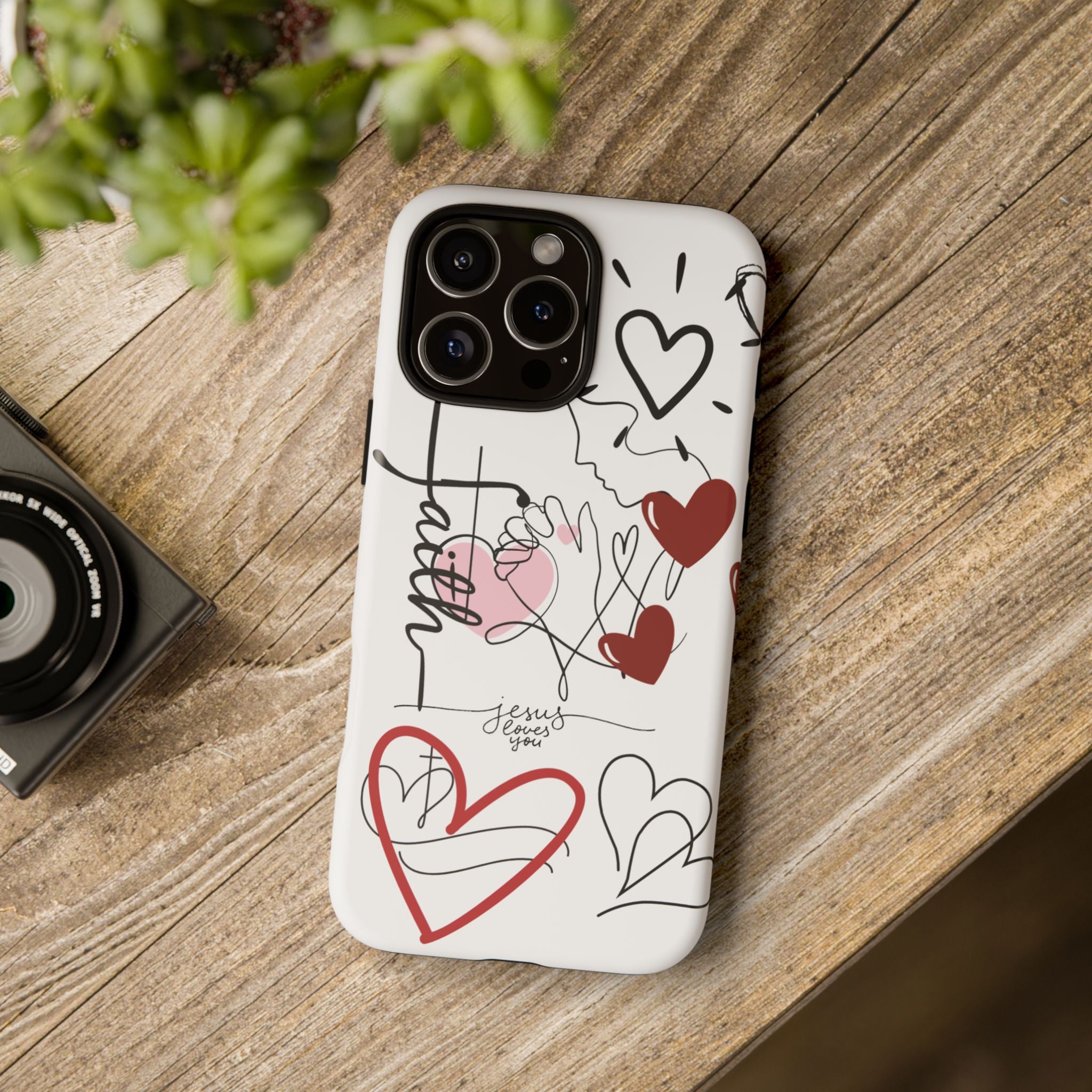 Faith Hearts iPhone Case | Seedandsoulful Protective Phone Cover - Seedandsoulful