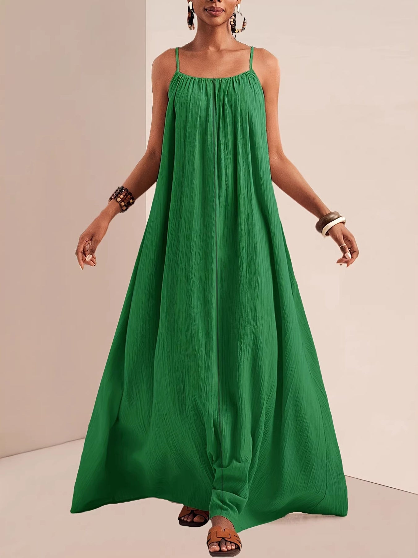 Spaghetti Strap Flowy Maxi Dress - Seedandsoulful