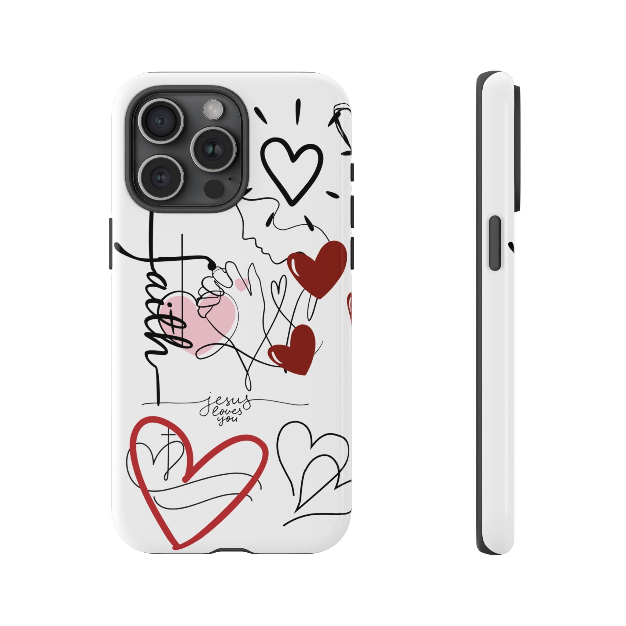 Faith Hearts iPhone Case | Seedandsoulful Protective Phone Cover - Seedandsoulful