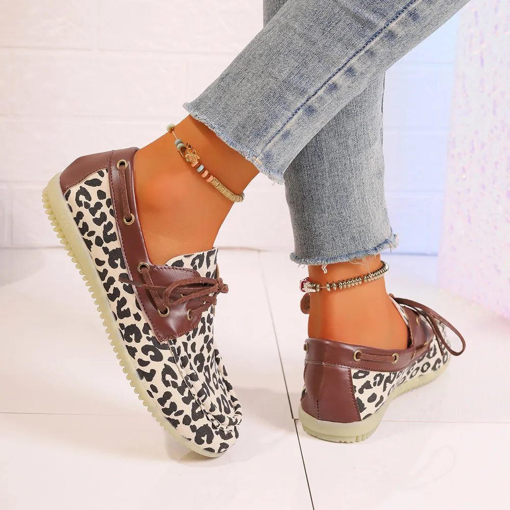 Lace Up Leopard Slip - Ons - Seedandsoulful