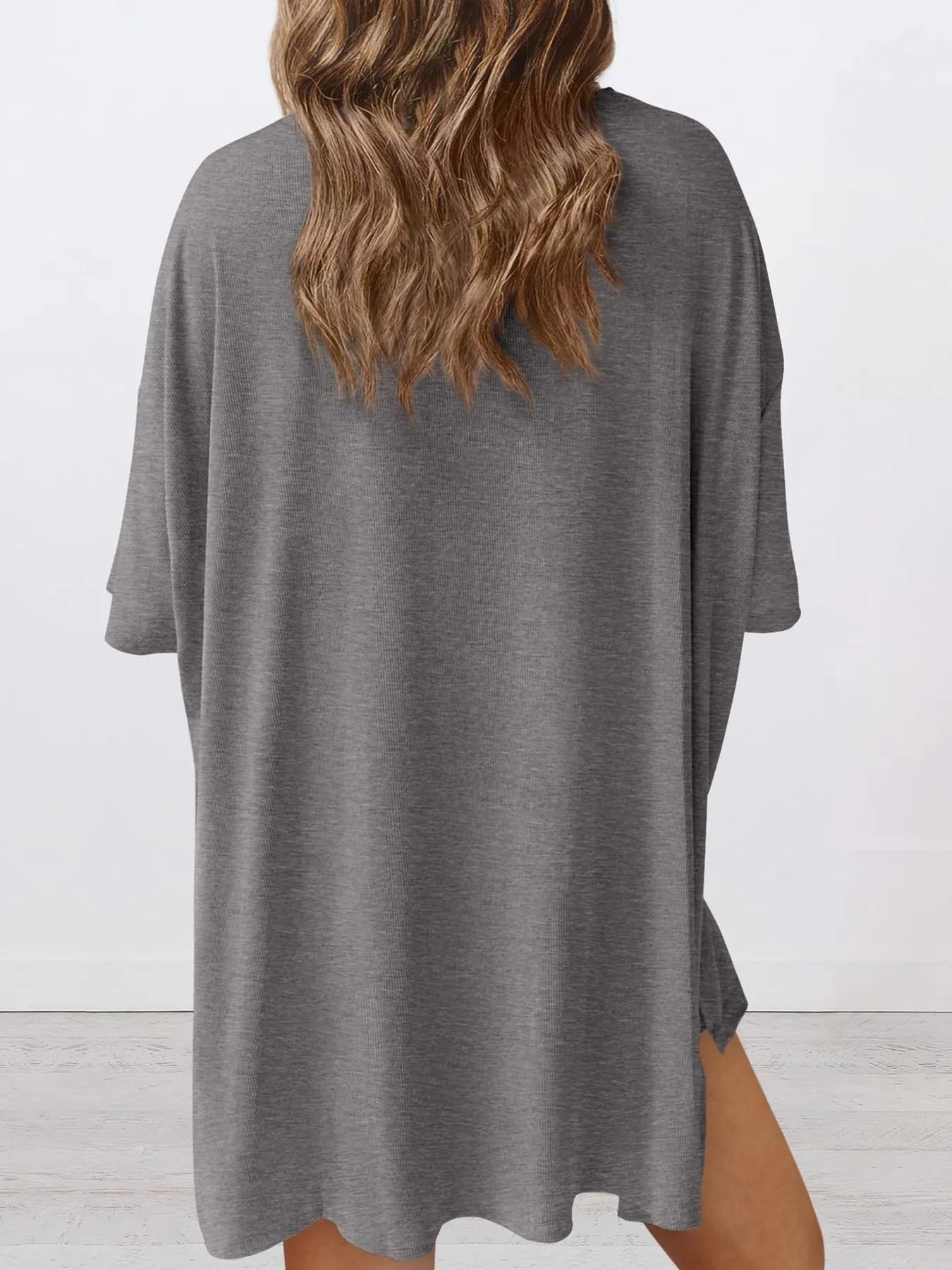 Full Size Oversized Round Neck Top and Shorts Set Plus Size - Seedandsoulful