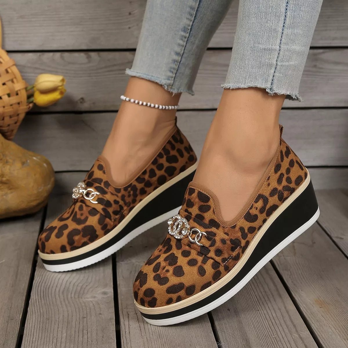 Leopard Print Platform Loafers - Seedandsoulful