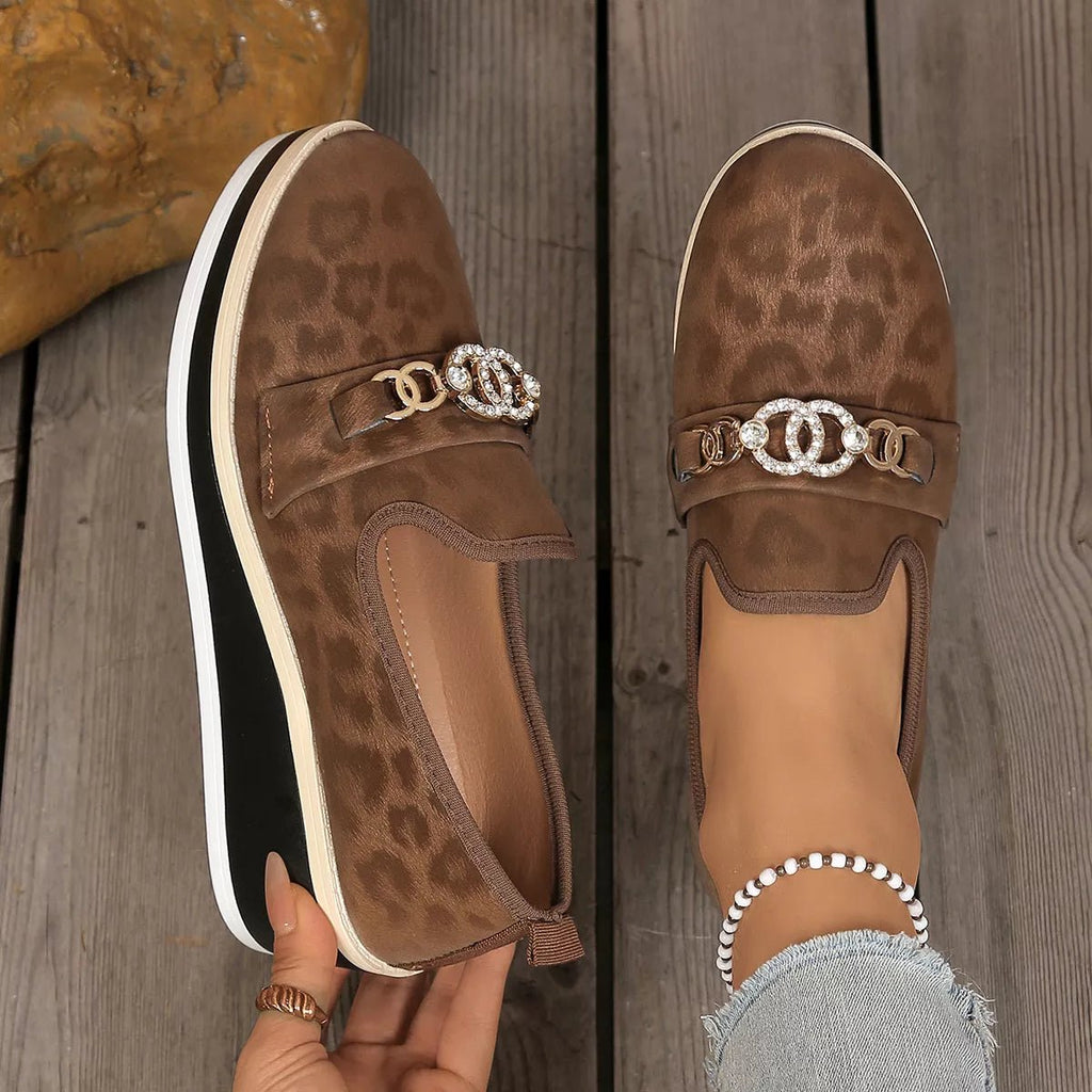 Leopard Print Platform Loafers - Seedandsoulful