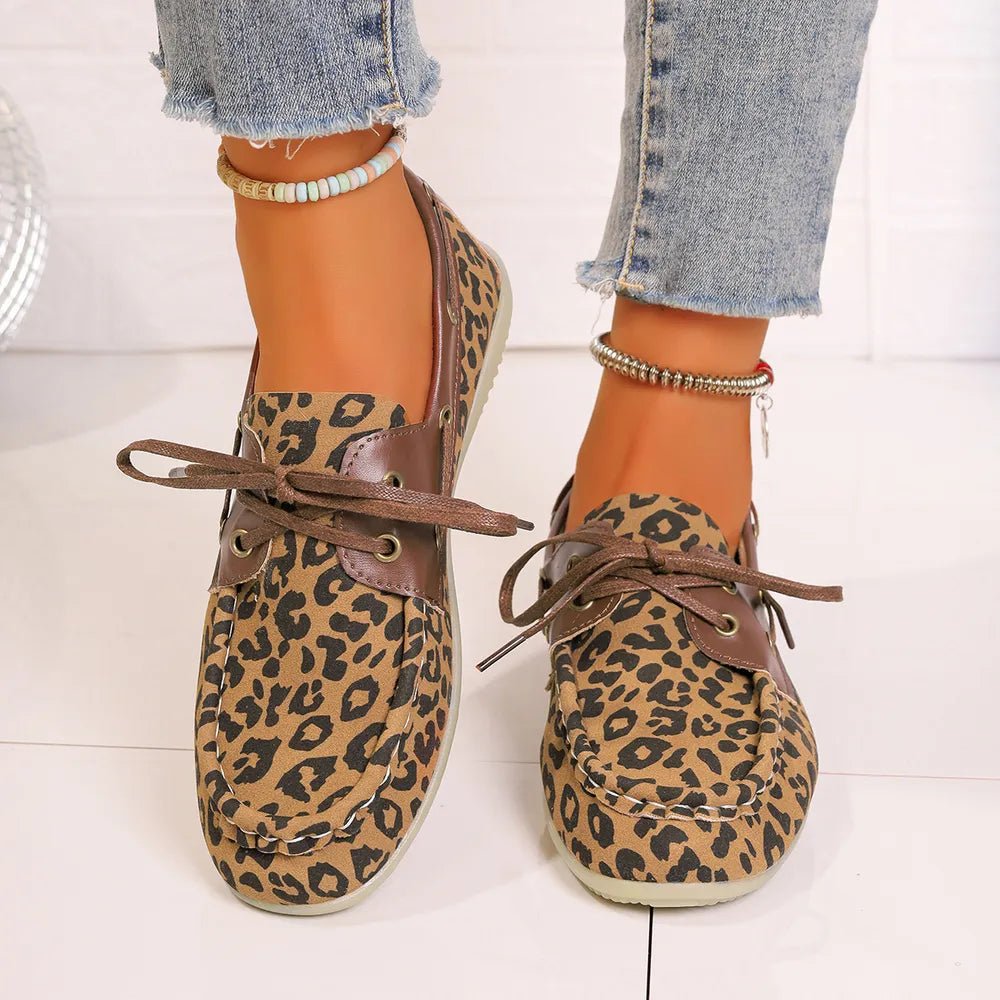 Lace Up Leopard Slip - Ons - Seedandsoulful