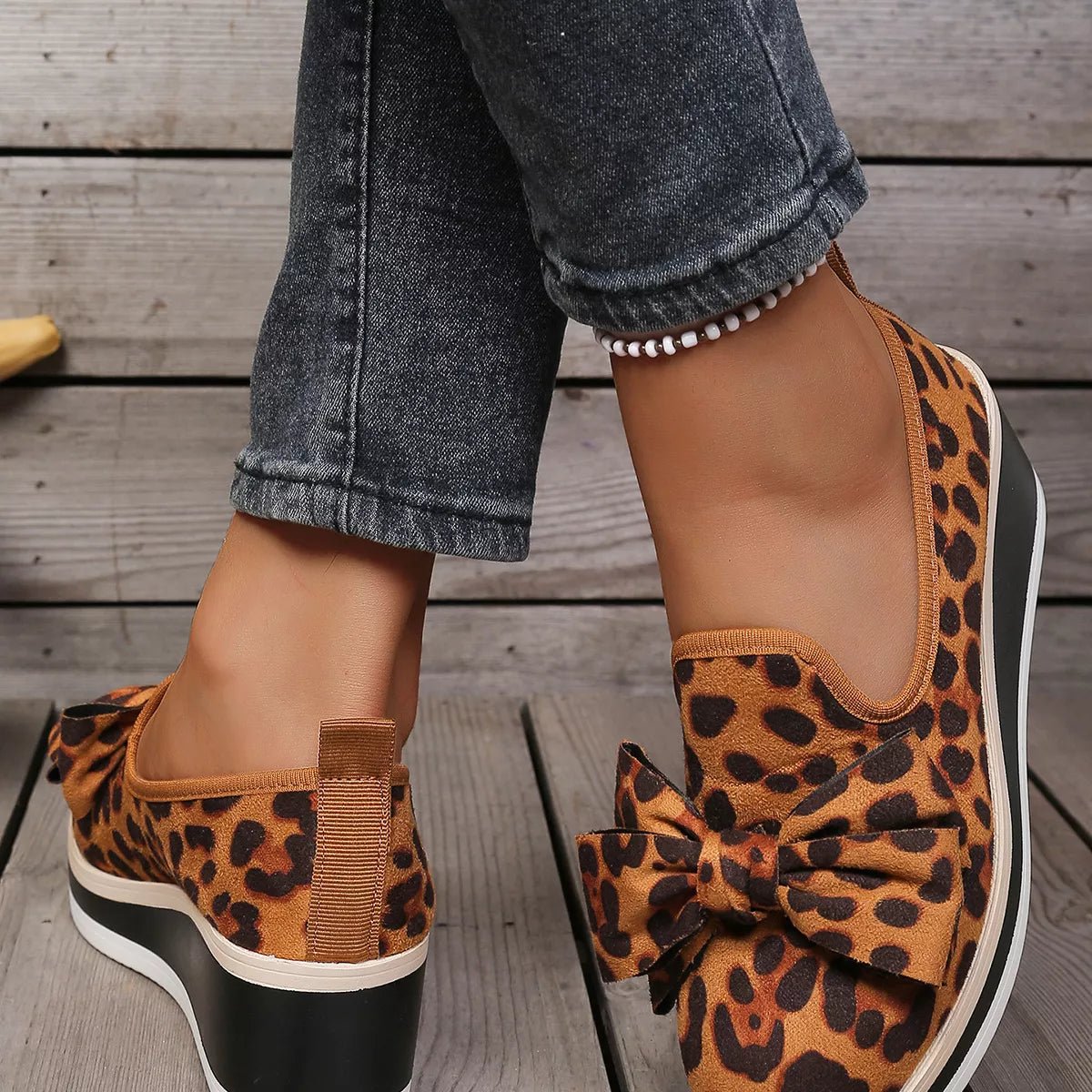 Leopard Print Platform Loafers - Seedandsoulful