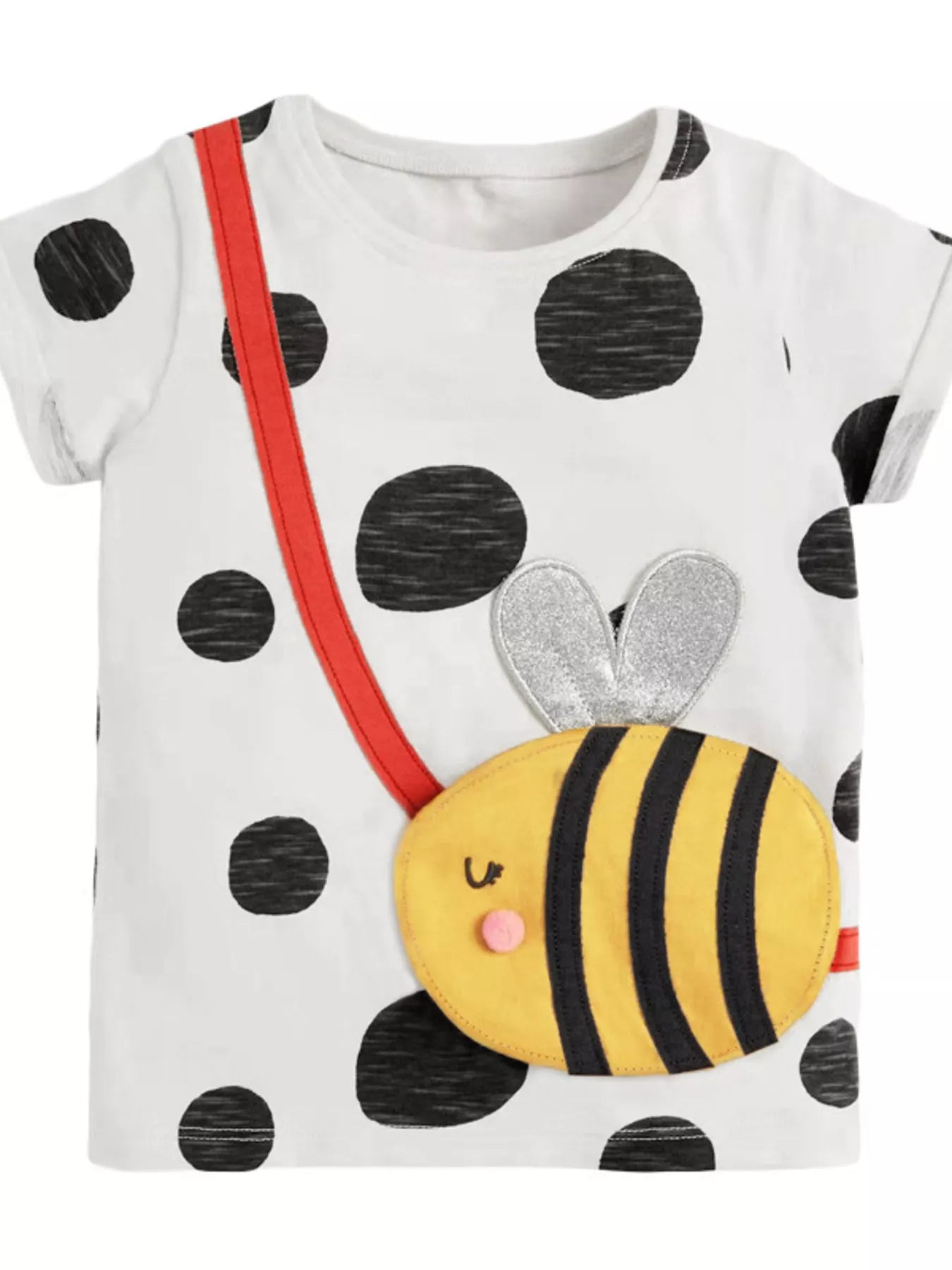 Children's Bee Applique Polka Dot T-Shirt - Seedandsoulful