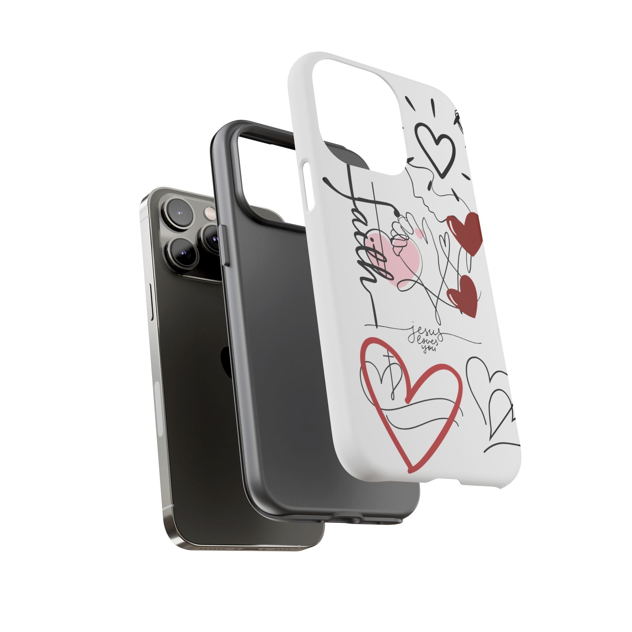 Faith Hearts iPhone Case | Seedandsoulful Protective Phone Cover - Seedandsoulful