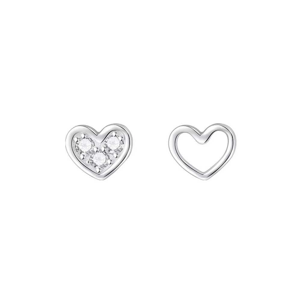 925 Sterling Silver Heart Stud Earrings - Seedandsoulful