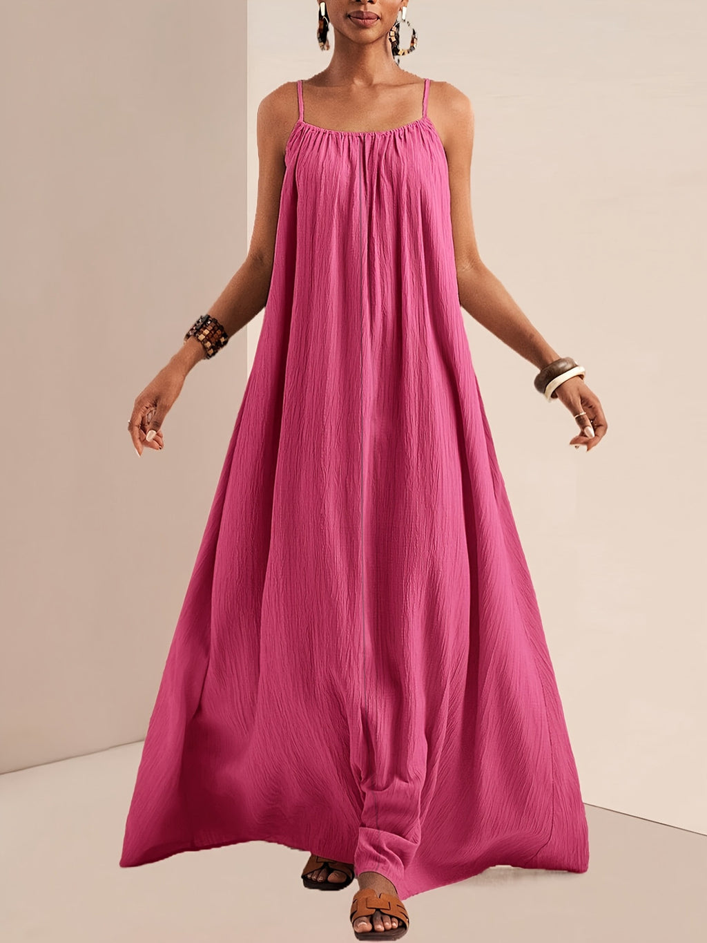 Spaghetti Strap Flowy Maxi Dress - Seedandsoulful