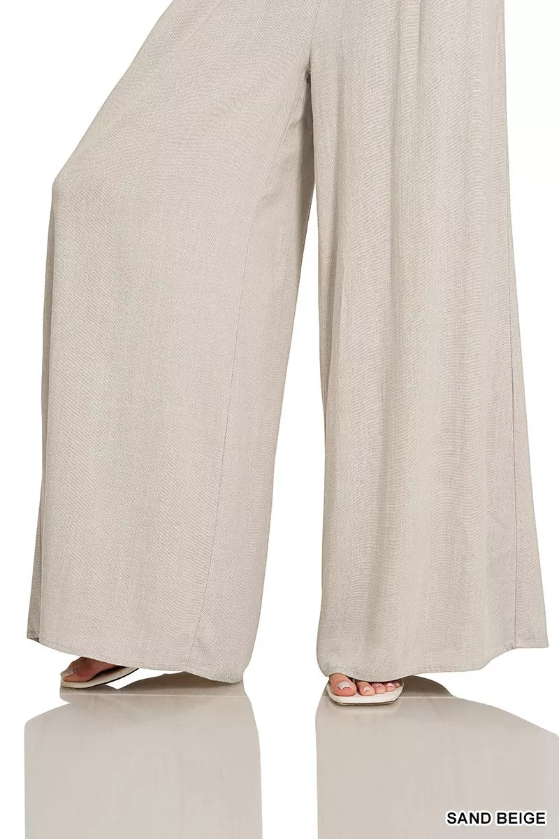 Zenana Smocked Waistband Wide Leg Lounge Pants - Seedandsoulful