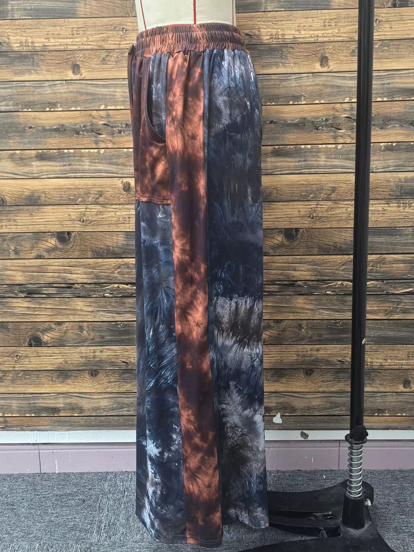 Full Size Tie - Dye Wide Leg Casual Pants Plus Size - Seedandsoulful