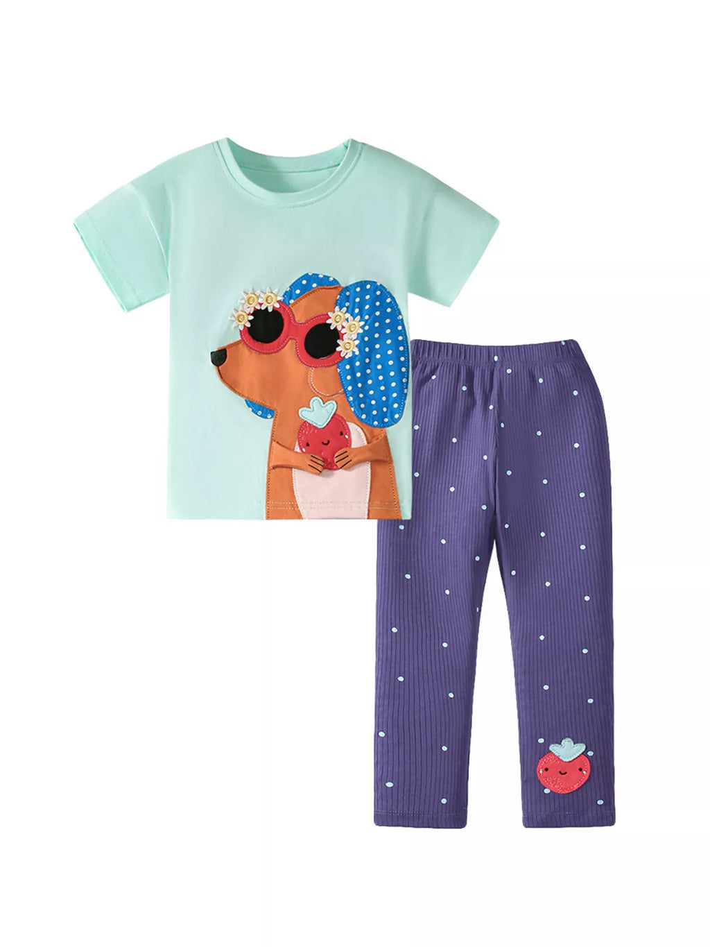 Children's Animal Tee and Polka Dot Leggings Set - Seedandsoulful