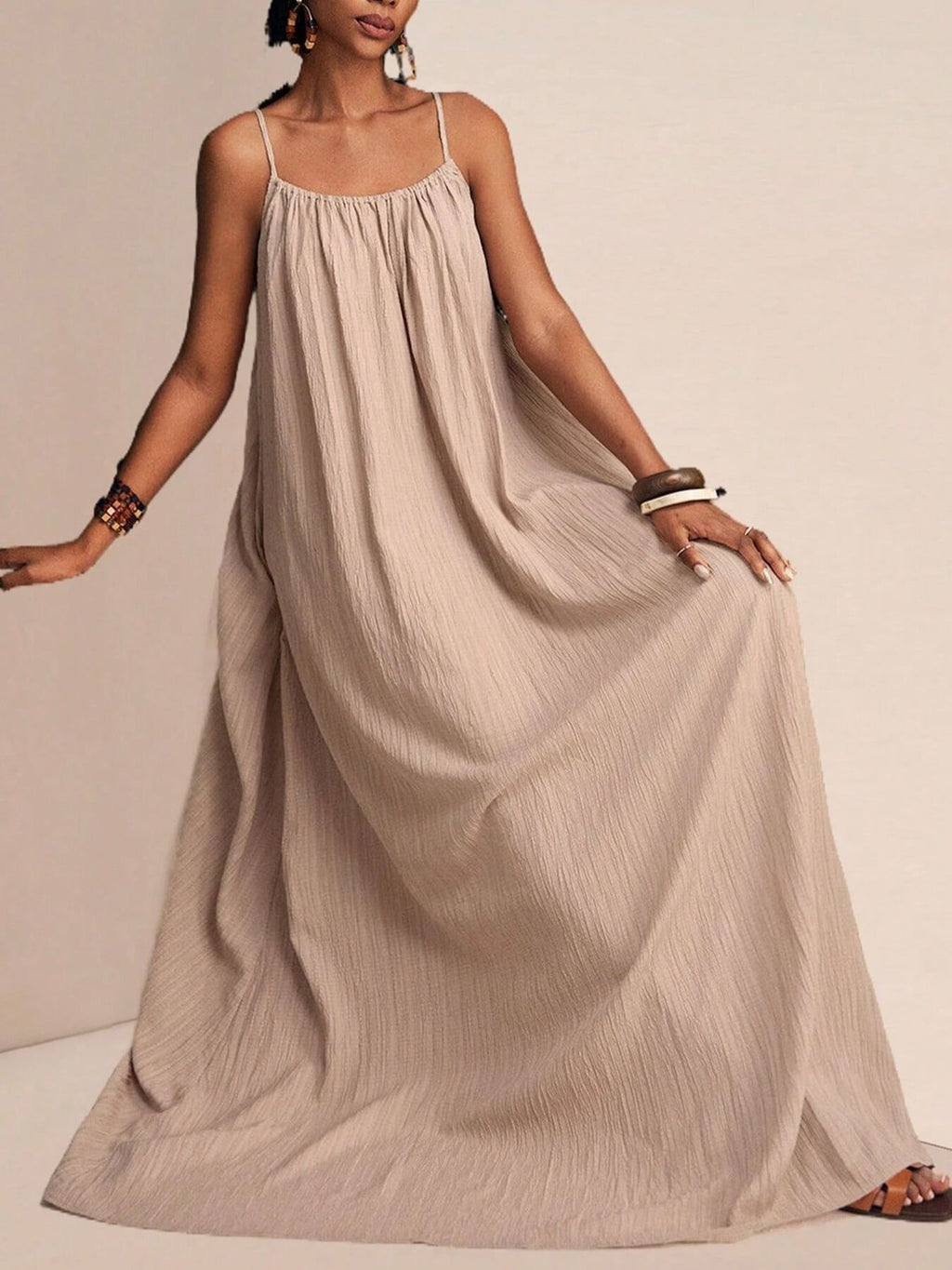 Spaghetti Strap Flowy Maxi Dress - Seedandsoulful