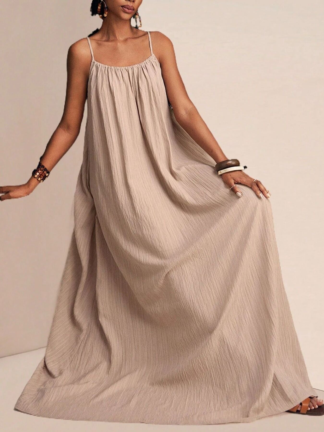 Spaghetti Strap Flowy Maxi Dress - Seedandsoulful