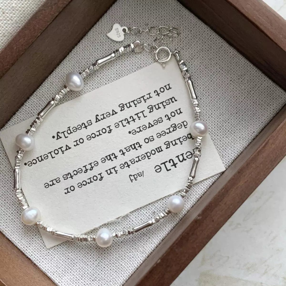 925 Sterling Silver Pearl Bracelet - Seedandsoulful