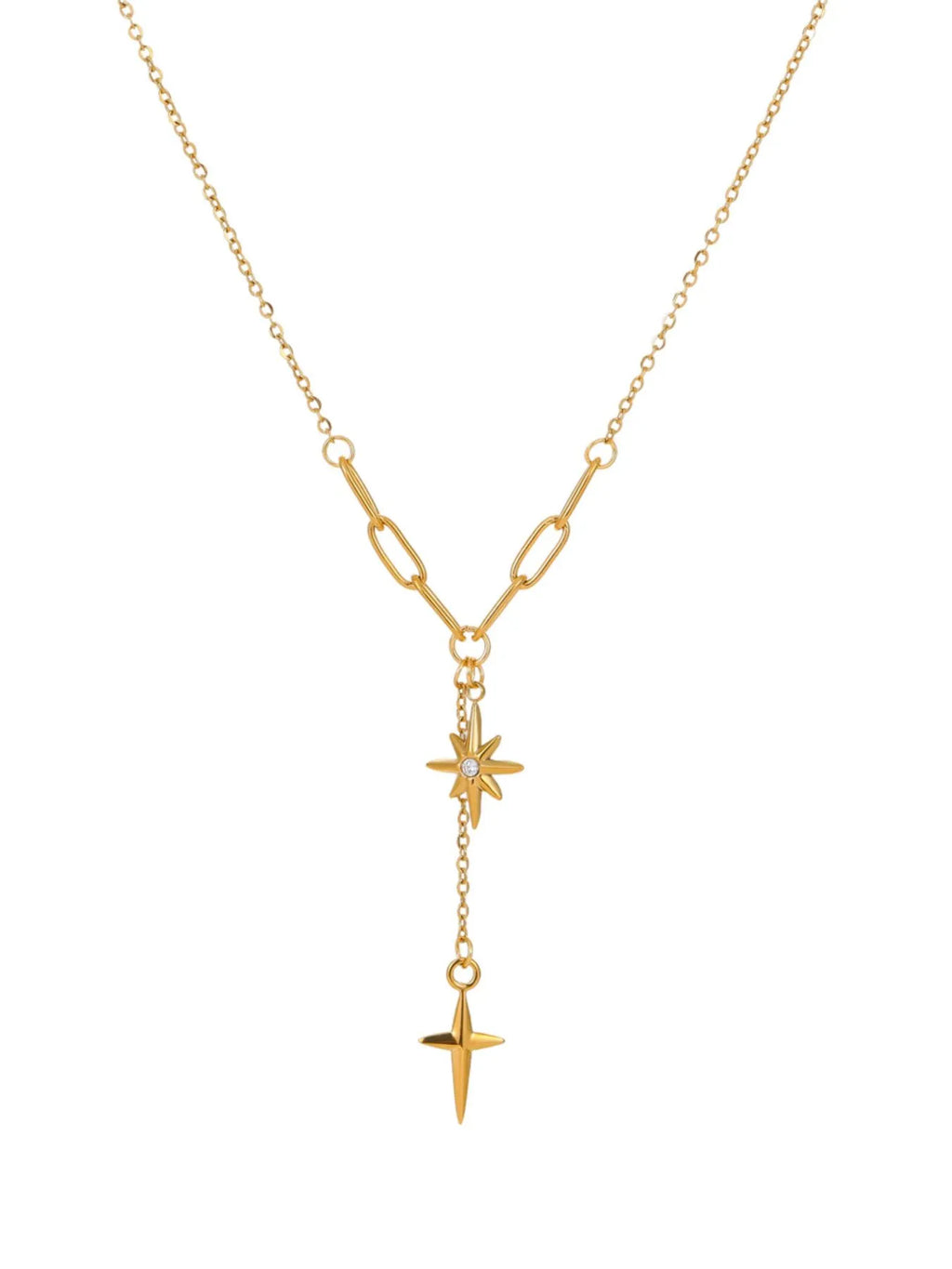 18K Gold - Plated Star Cross Pendant Necklace - Seedandsoulful