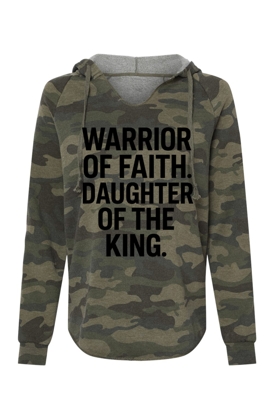 Womens Lightweight Camo Hooded Sweatshirt