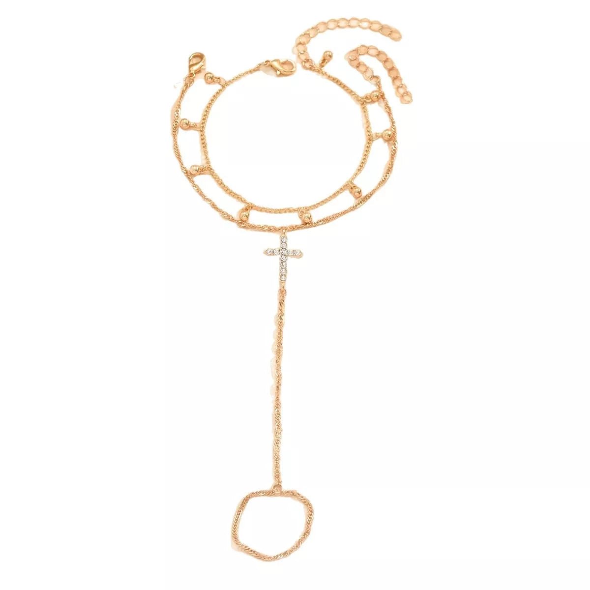 18K Gold - Plated Chain Cross Bracelet - Seedandsoulful