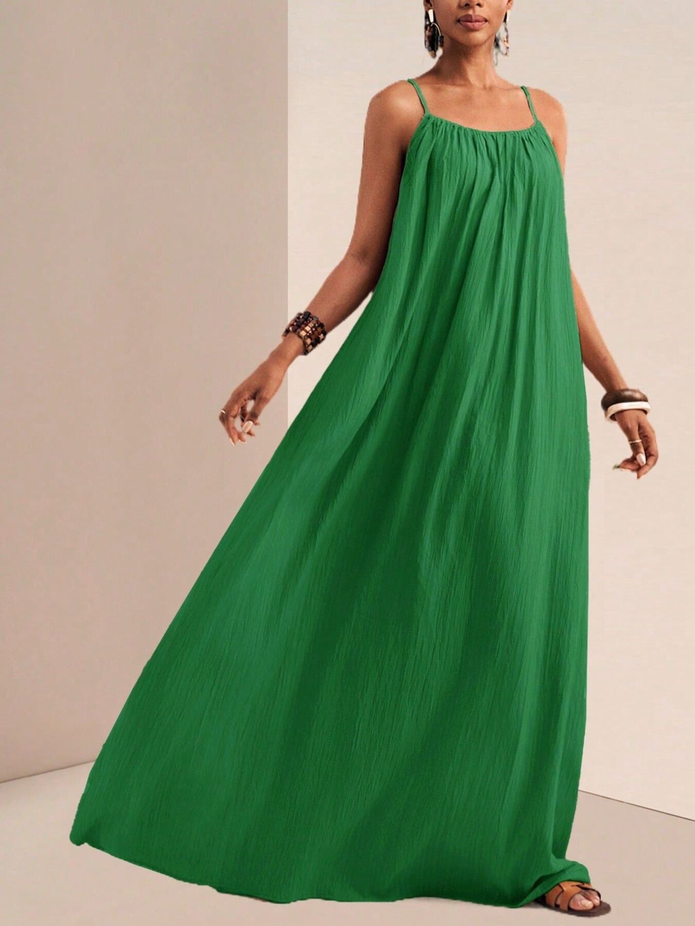 Spaghetti Strap Flowy Maxi Dress - Seedandsoulful