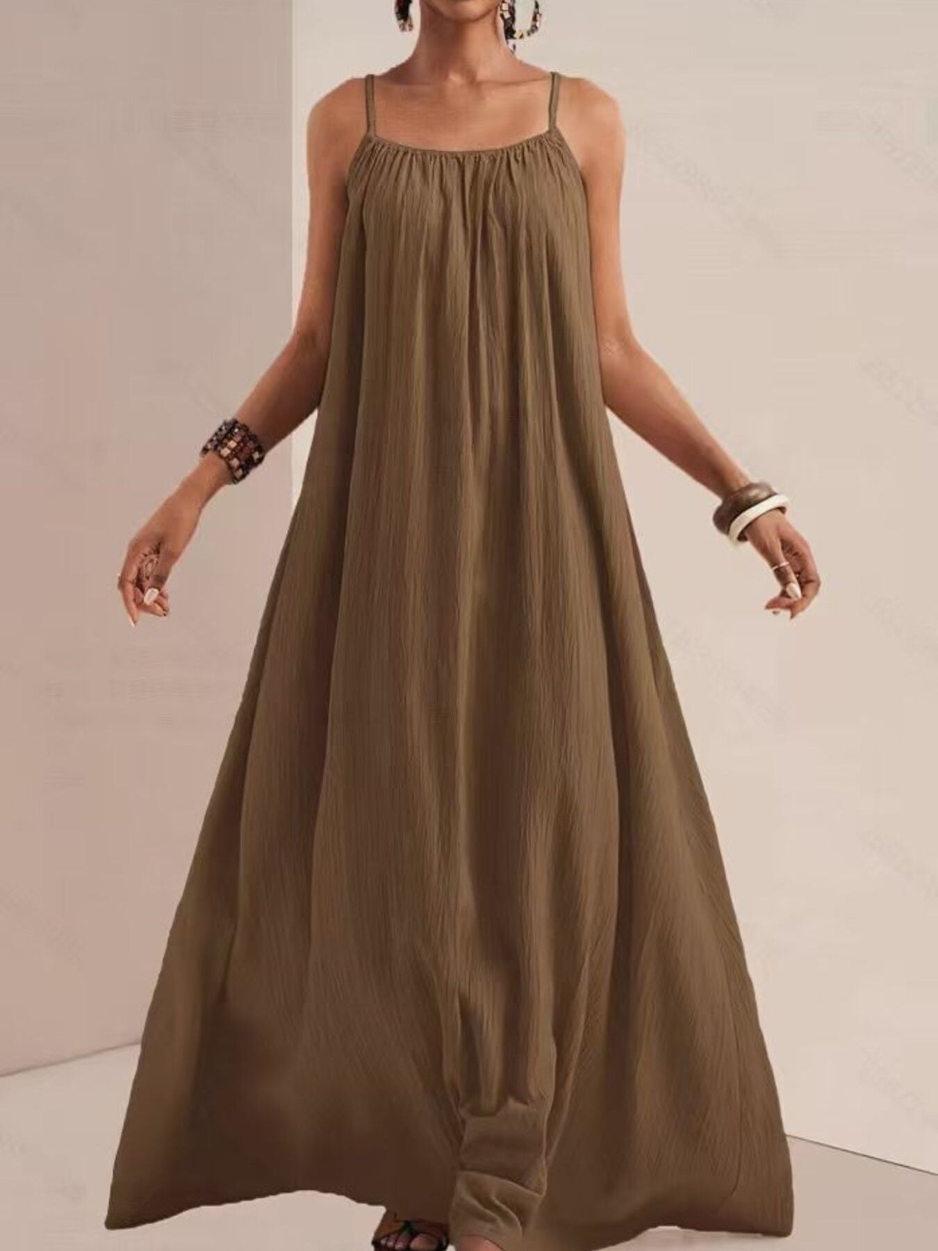 Spaghetti Strap Flowy Maxi Dress - Seedandsoulful