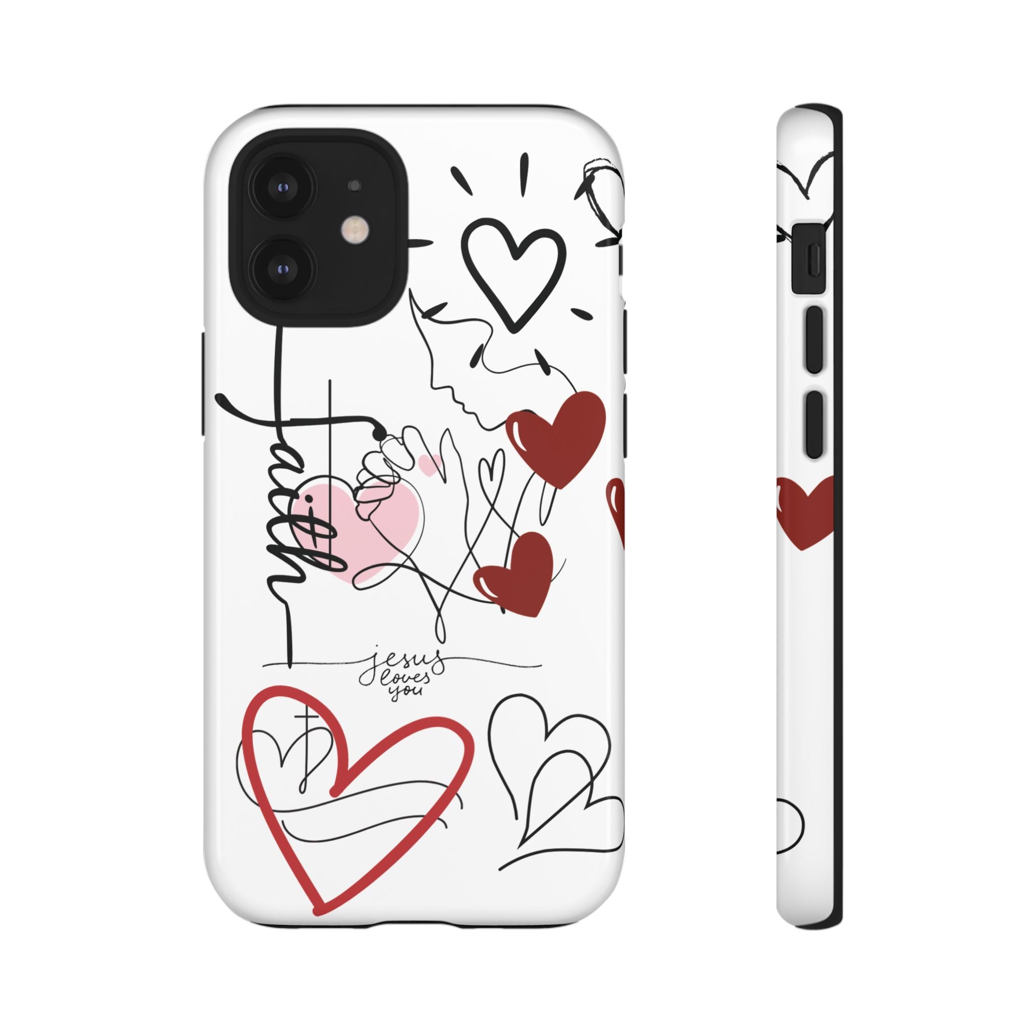 Faith Hearts iPhone Case | Seedandsoulful Protective Phone Cover - Seedandsoulful
