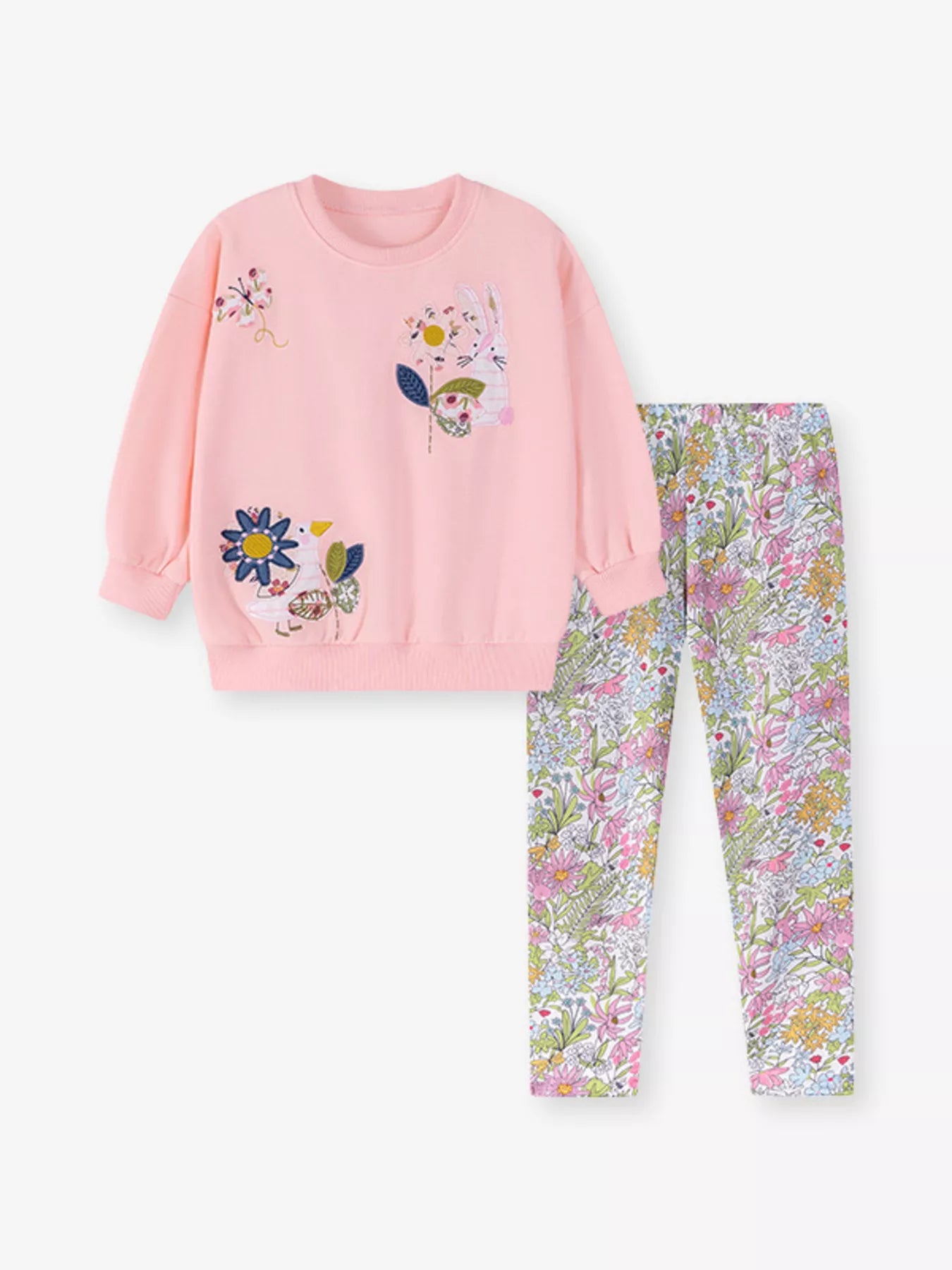 Children's Floral Sweatshirt & Leggings Set - Seedandsoulful