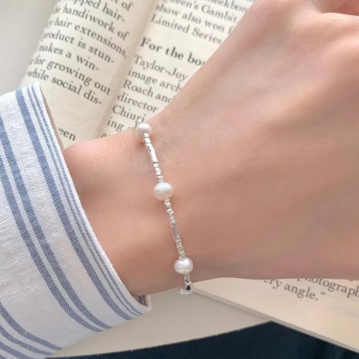 925 Sterling Silver Pearl Bracelet - Seedandsoulful