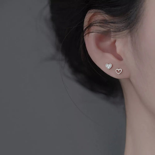925 Sterling Silver Heart Stud Earrings - Seedandsoulful