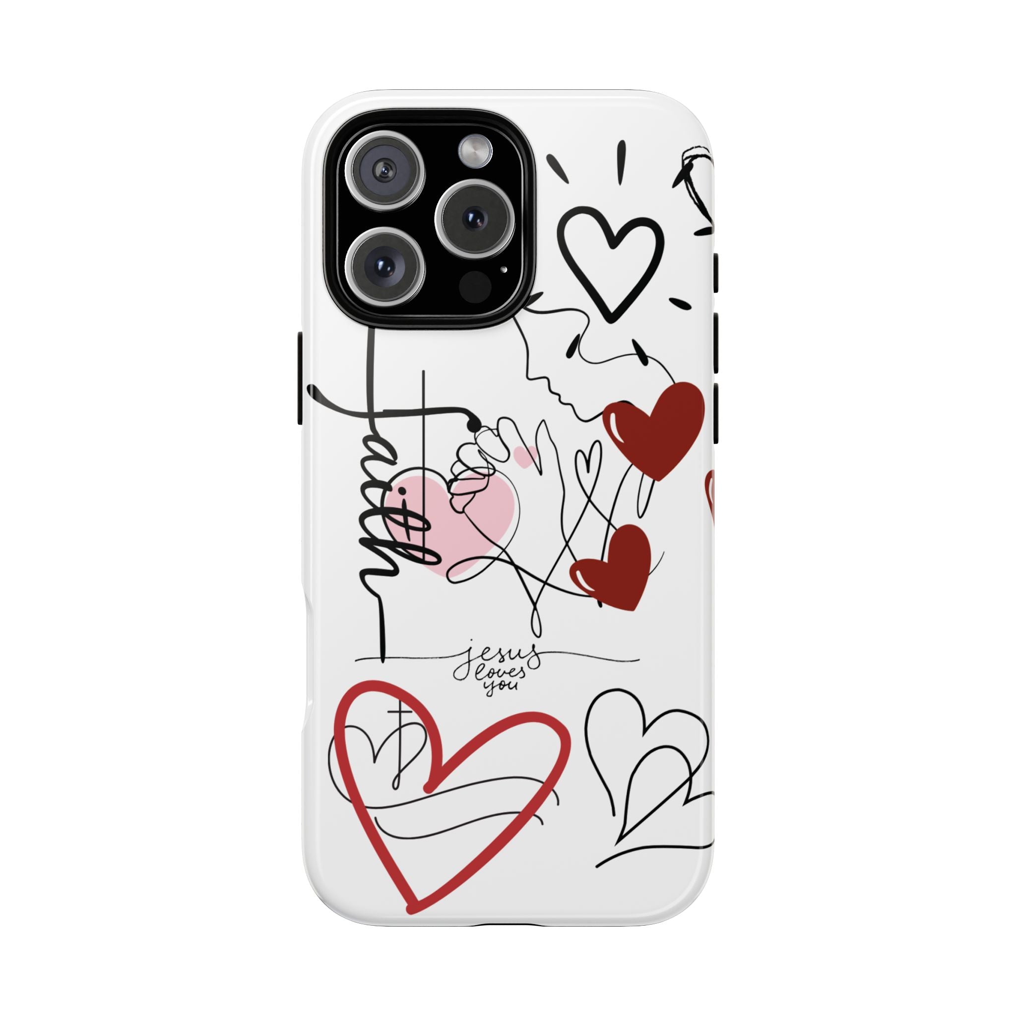 Faith Hearts iPhone Case | Seedandsoulful Protective Phone Cover - Seedandsoulful