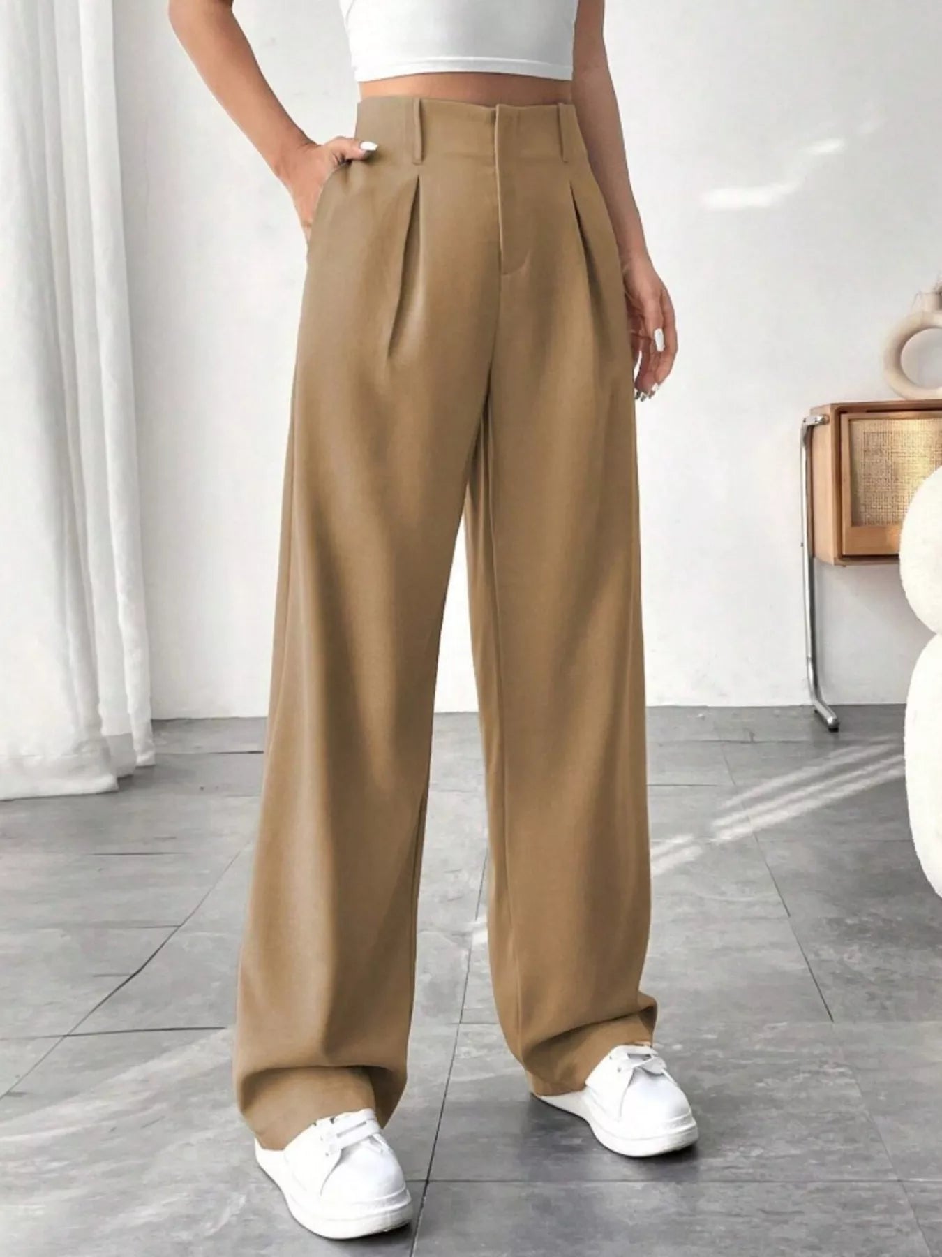 Wide Leg Pleated Pants - Seedandsoulful