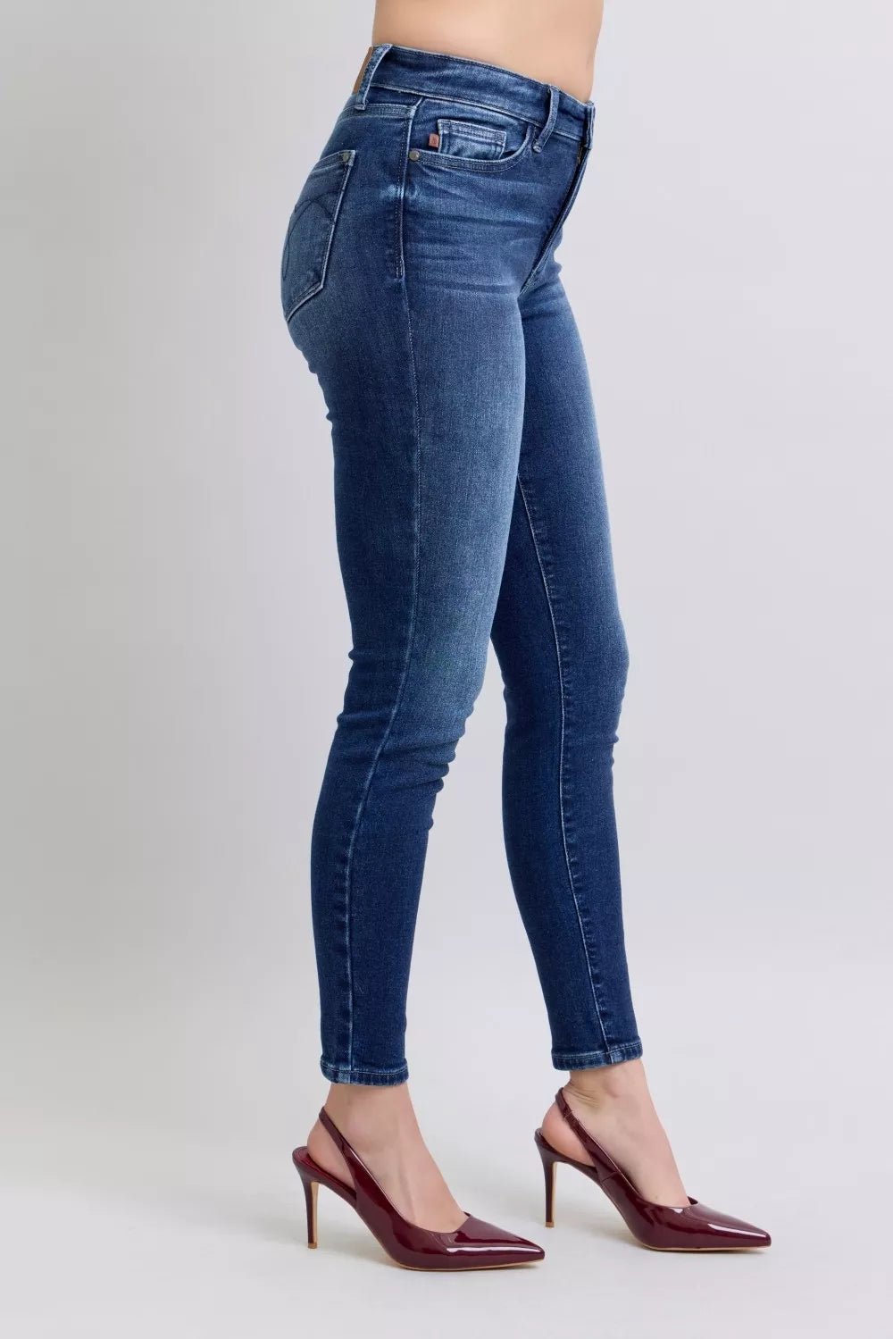 Judy Blue Full Size Washed Thermal Skinny Jeans Plus Size - Seedandsoulful