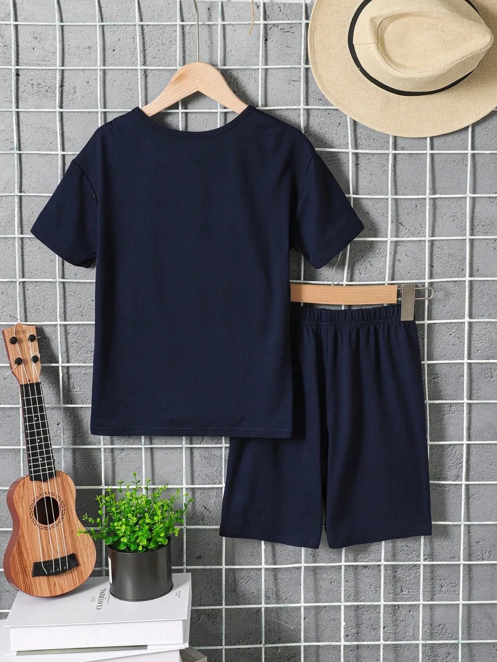 Children's Graphic Round Neck T-Shirt and Pants Set - Seedandsoulful