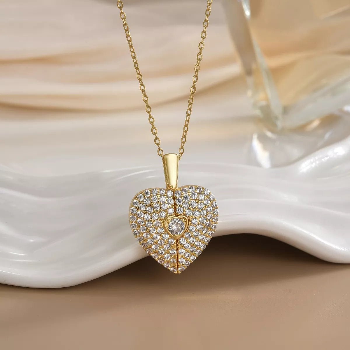 18K Gold - Plated Heart Locket Necklace - Seedandsoulful