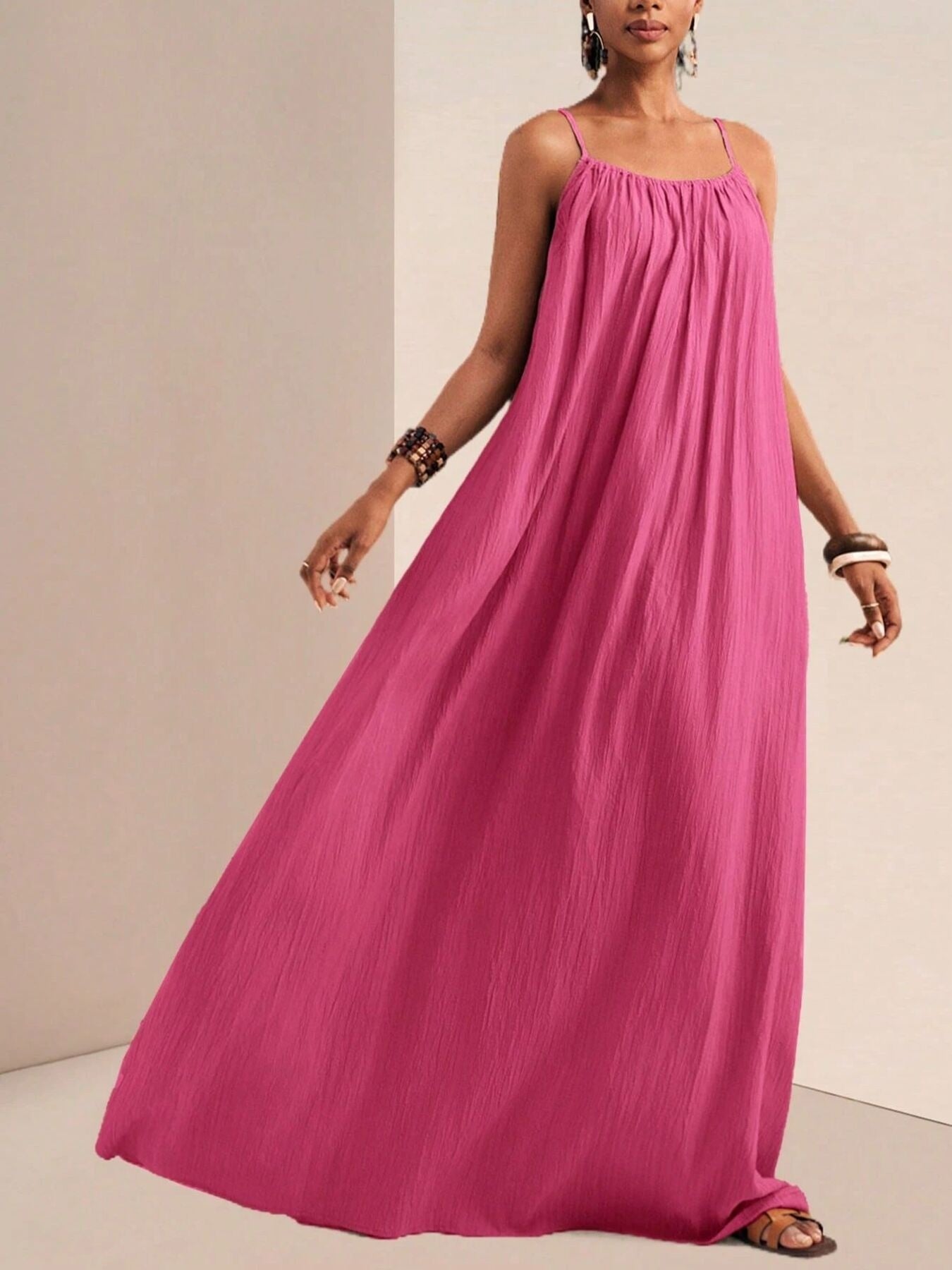 Spaghetti Strap Flowy Maxi Dress - Seedandsoulful