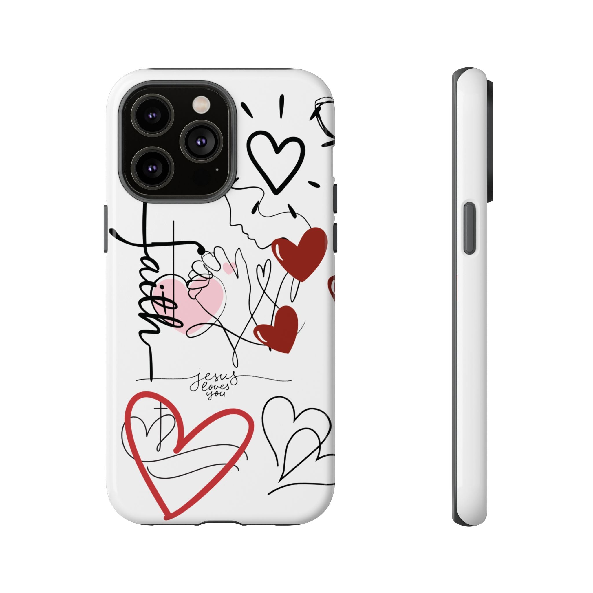 Faith Hearts iPhone Case | Seedandsoulful Protective Phone Cover - Seedandsoulful