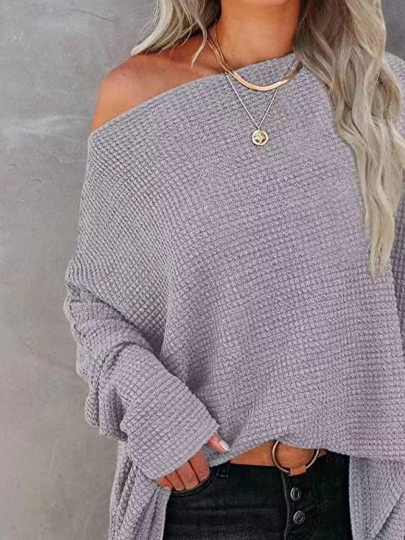 Waffle Knit Boat Neck T-Shirt - Seedandsoulful