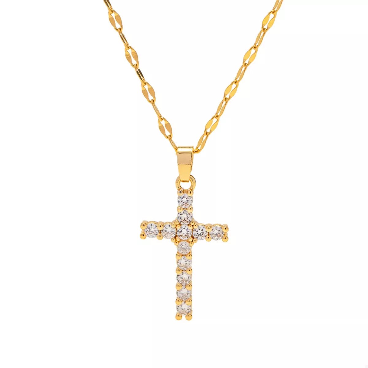 18K Gold - Plated Cross Pendant Necklace - Seedandsoulful