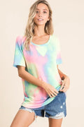BiBi Tie Dye French Terry Print Top - Seedandsoulful